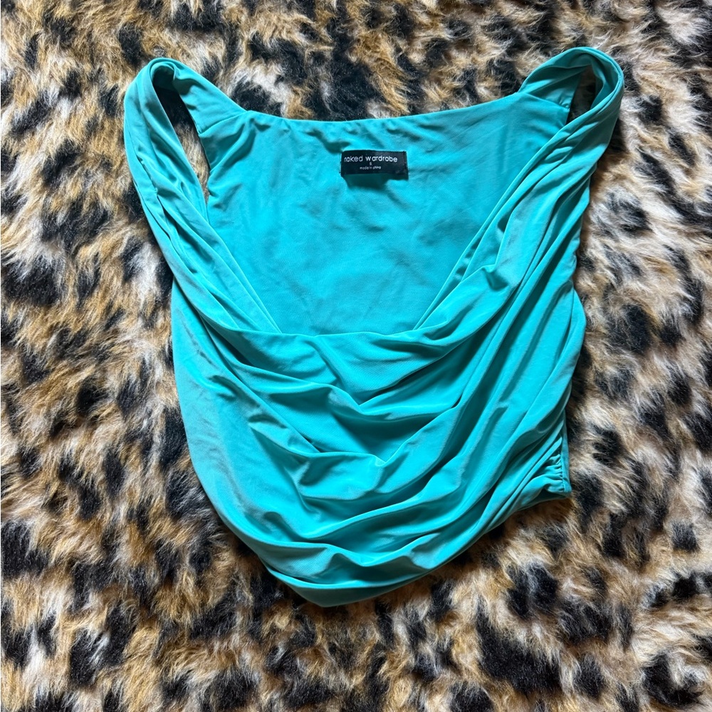 naked wardrobe aqua Cowl Neck Camisole
